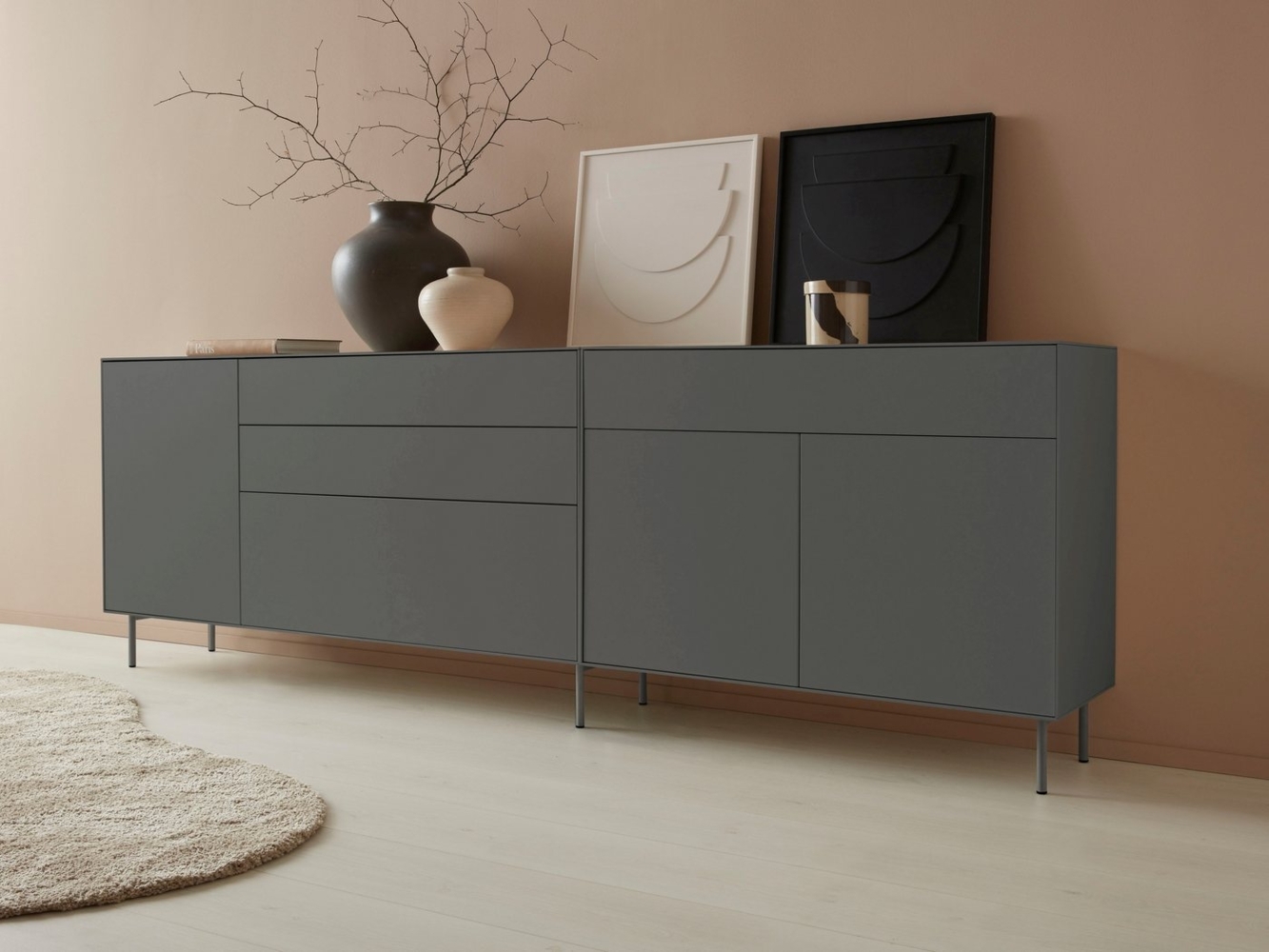 LeGer Home by Lena Gercke Sideboard Essentials (2 St), Breite: 279cm, MDF lackiert, Push-to-open-Funktion Bild 1