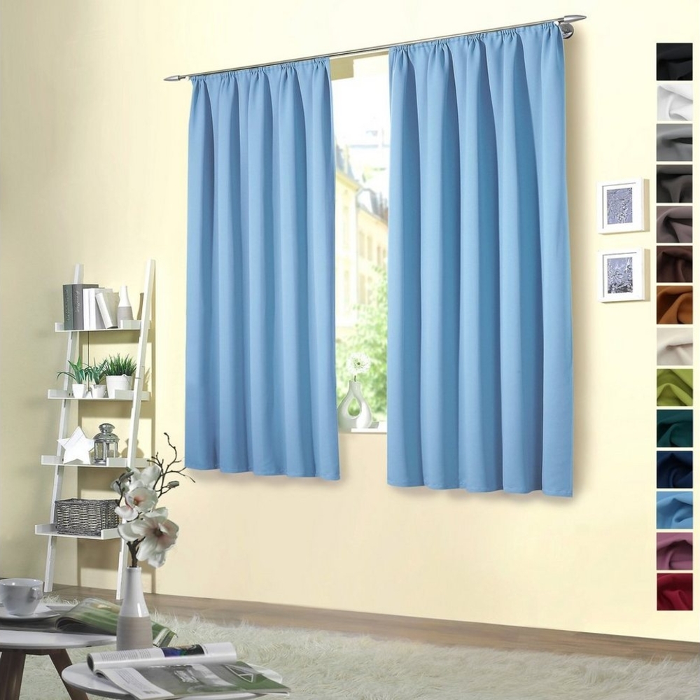 heimtexland Verdunkelungsvorhang Verdunklungsgardinen Thermo Vorhänge blickdicht (2 St), Kräuselband, verdunkelnd, Verdunklungsstoff, Sonnenschutz Verdunkelung Kälteisolierung Schalldämmung Bild 1