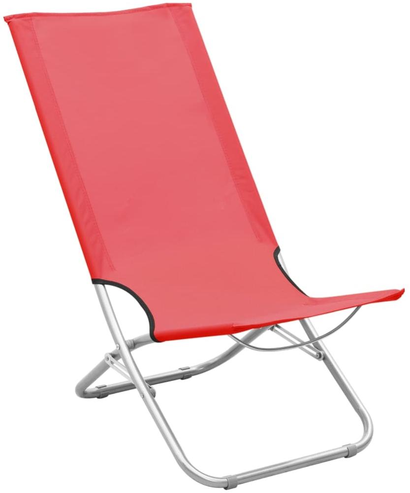 vidaXL Klappbare Strandstühle 2 Stk. Rot Stoff 310376 Bild 1