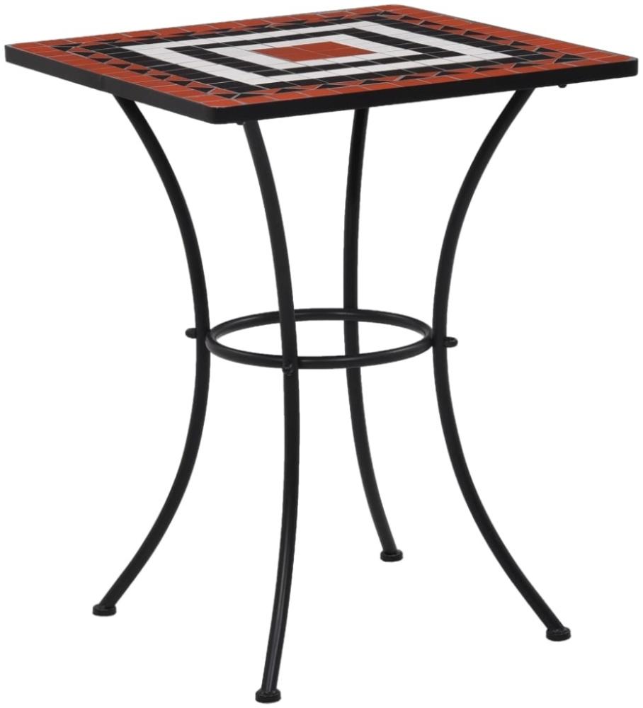 vidaXL Mosaik-Bistrotisch Terrakottarot und Weiß 60 cm Keramik 46708 Bild 1