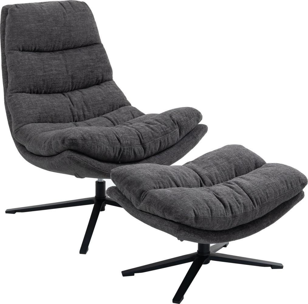 Duo Collection Relaxsessel Porto, 360° drehbar, doppelte Polsterung, mit Hocker, bis 115 kg belastbar Bild 1