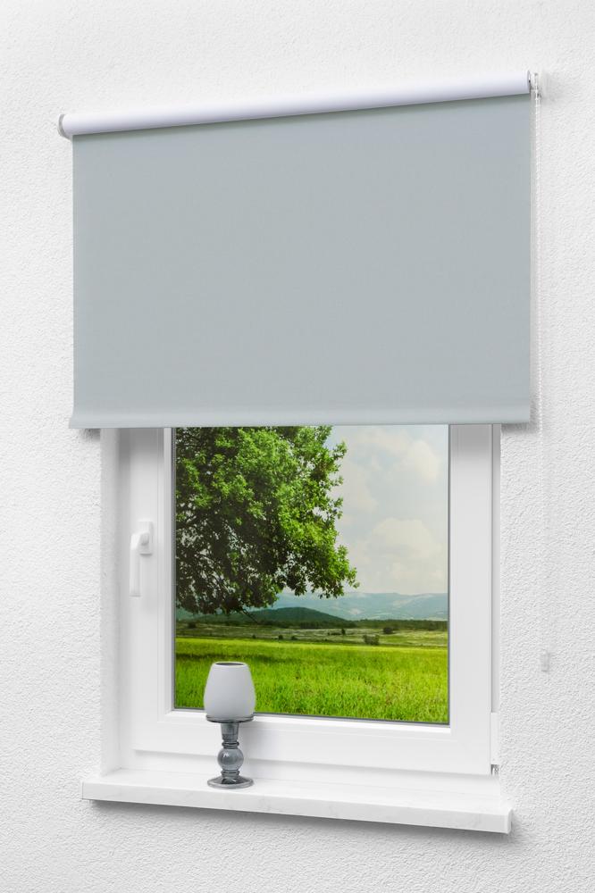 Lysel - Qualitätsrollo abdunkelnd fenstergrau, (B x H) 63cm x 190cm in grau/fenstergrau Bild 1