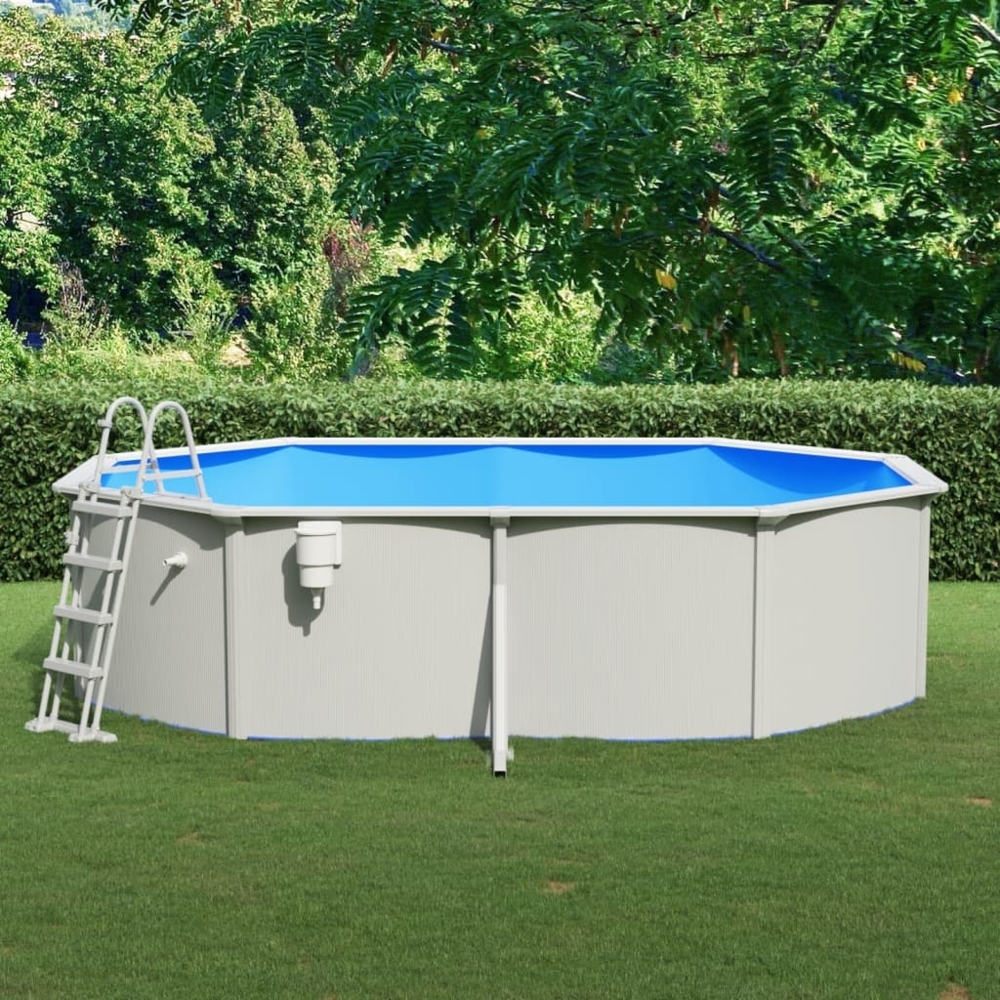 vidaXL Pool mit Sicherheitsleiter 490x360x120 cm 3098043 Bild 1