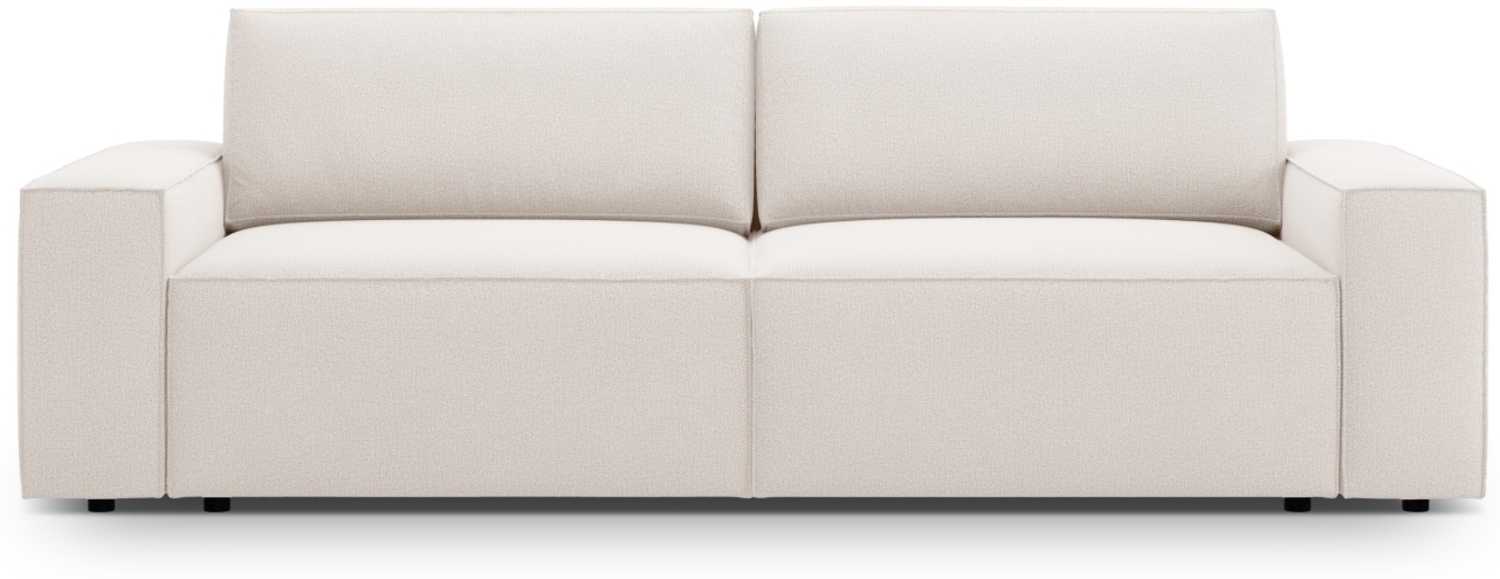 Micadoni Schlafsofa Jodie 3-Sitzer Strukturierter Stoff Helles Beige Bild 1