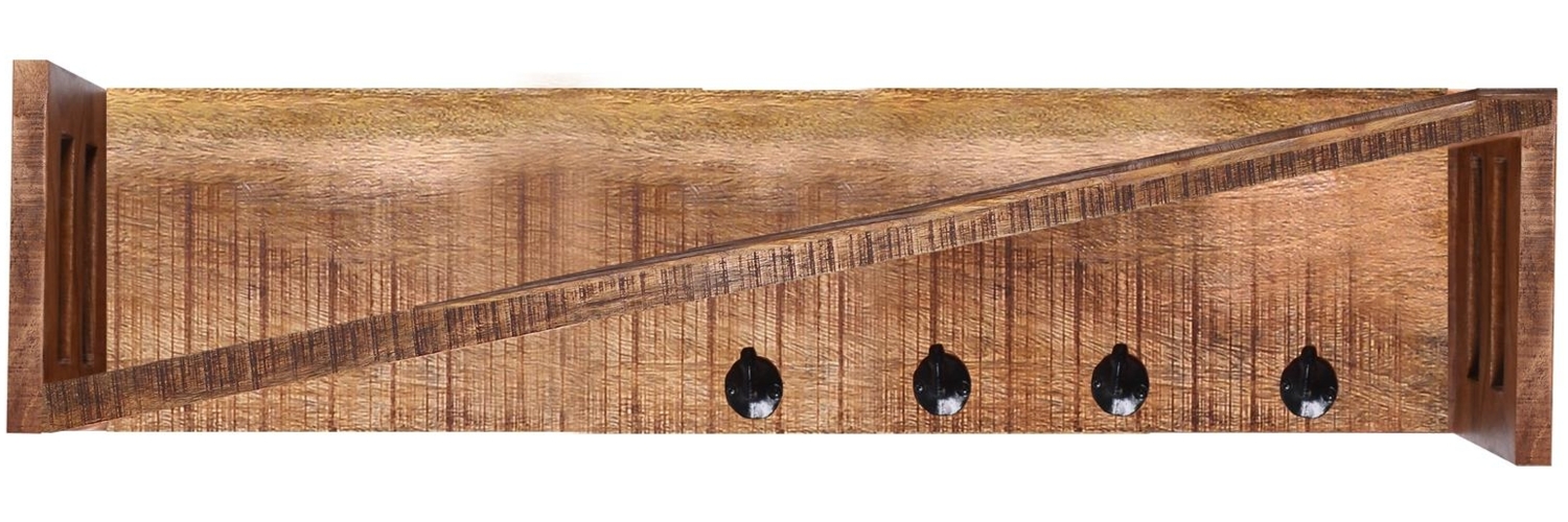 Wandgarderobe Akazie Natur 4 Haken Bild 1