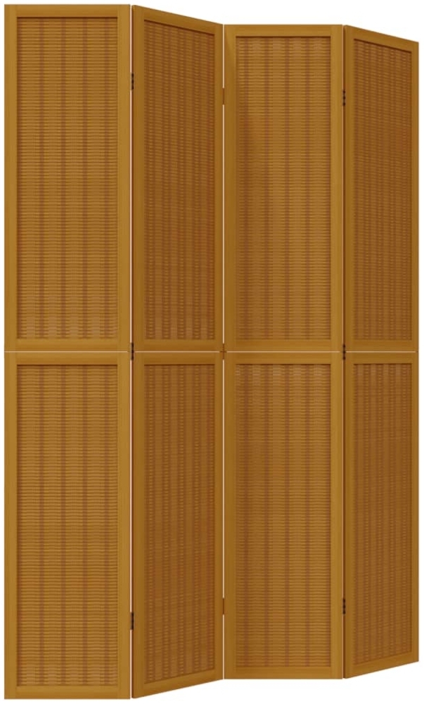 vidaXL 4-tlg. Raumteiler Braun Massivholz Paulownia 358820 Bild 1