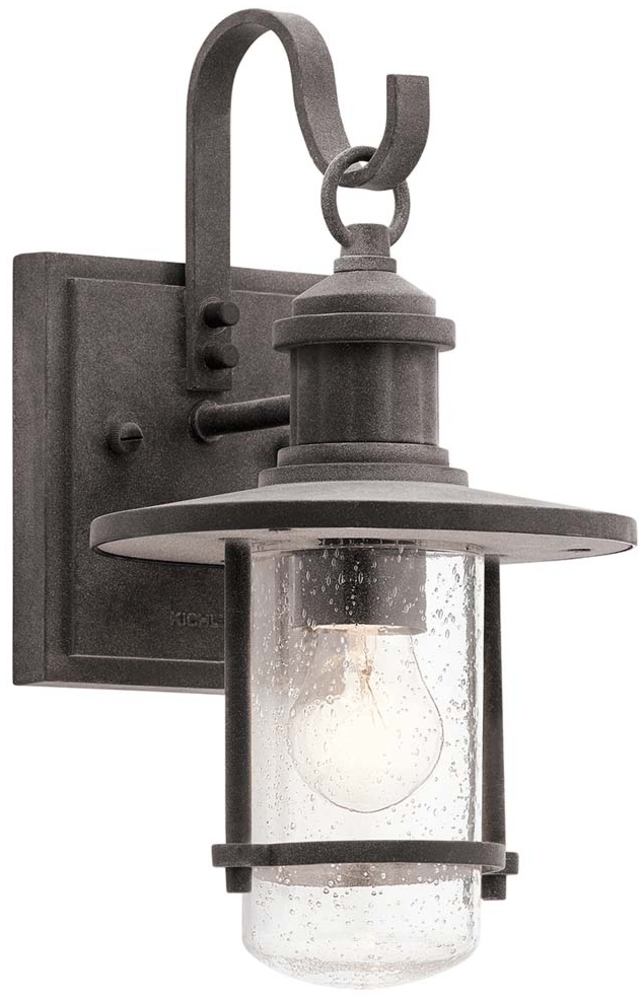 Außenleuchte, Wandlampe, ALU Glas, H 31,7 cm Bild 1