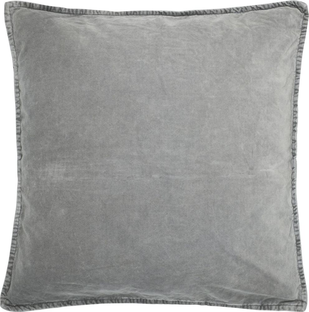 Ib Laursen - Kissenbezug Grau Smoke 52x52cm Samt Velour (6230-58) Kissenhülle Bild 1