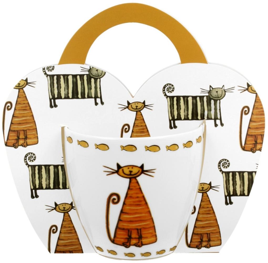 DUO ANIMALS Becher 460 ml CLASSIC CATS in Tragetasche, New Bone China Porzellan Bild 1