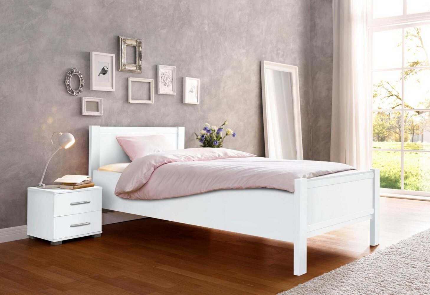 priess Bett Husum Schlafzimmer Jugendzimmer Rahmenbett, mit Komforthöhe verschiedene Ausführungen hochwertige Premium Qualität Bild 1