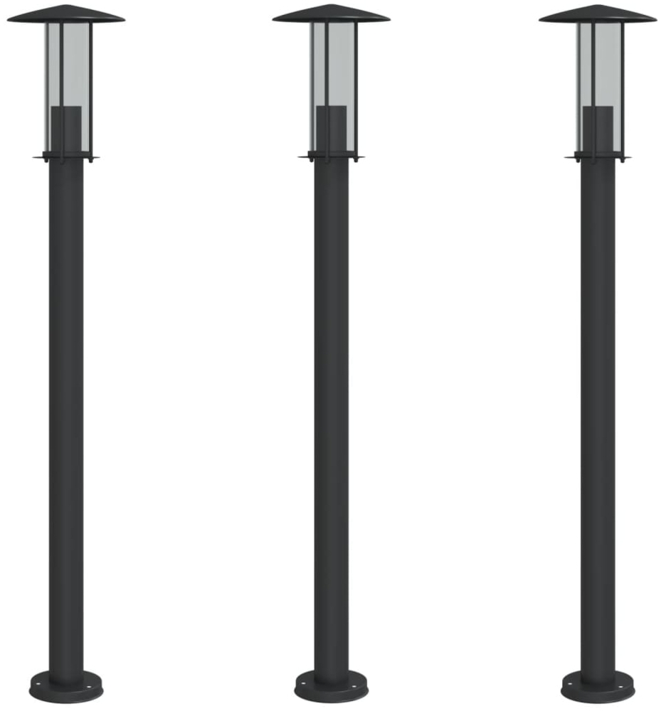 vidaXL Wegeleuchten 3 Stk. Schwarz 100 cm Edelstahl 4006356 Bild 1