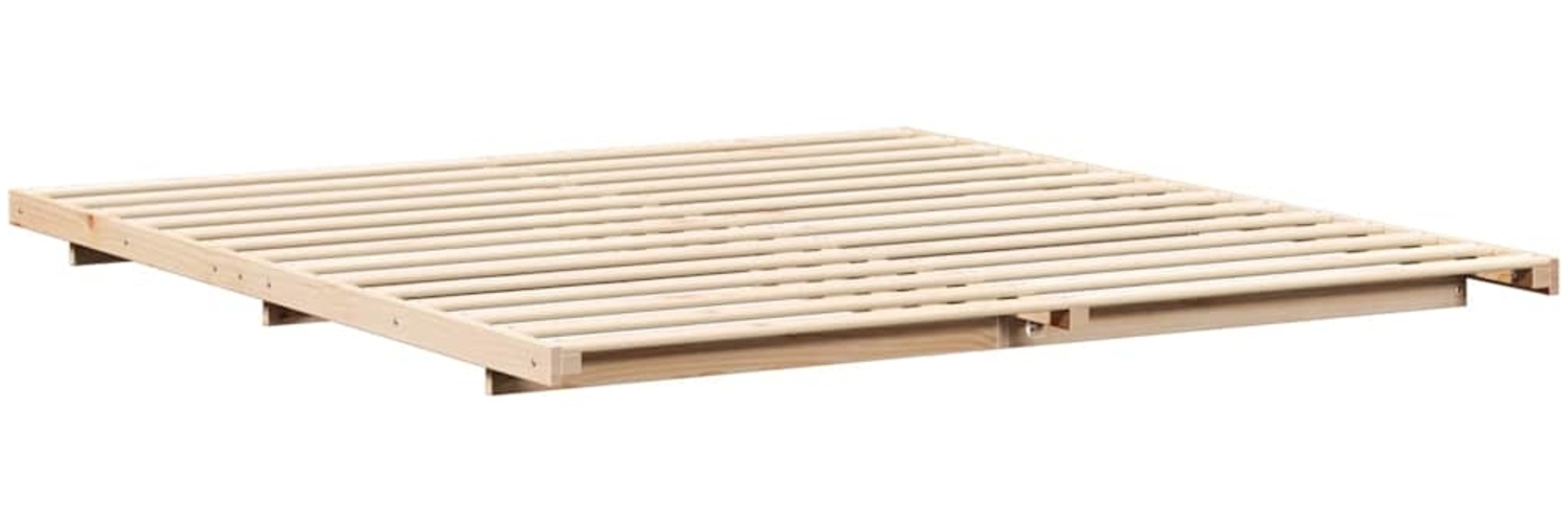 vidaXL Bodenbettgestell Braun 180 x 200 cm Massivholz Kiefer 873061 Bild 1