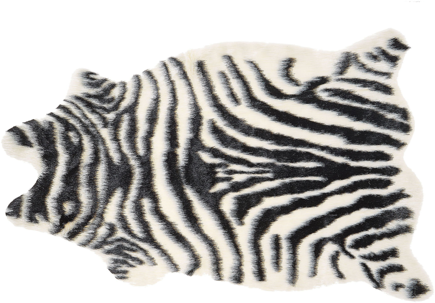 Kunstfell-Teppich Zebra schwarz / weiß 90 cm NAMBUNG Bild 1