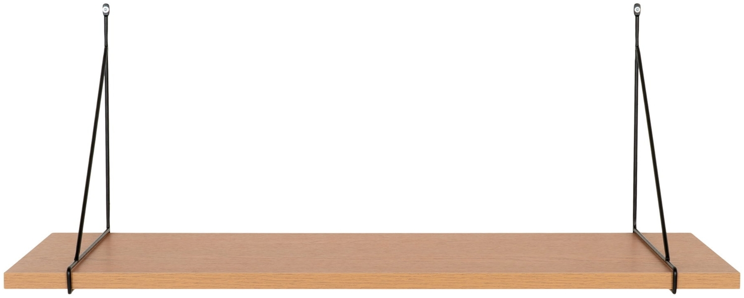 Wandregal, Eschenfurnier, Stahlgestell schwarz, 80x29 cm Bild 1