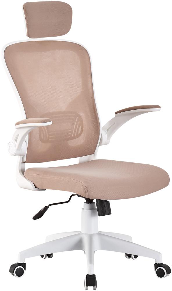 Bürostuhl Ergonomisch Drehstuhl Schreibtischstuhl Mesh Netzstoff office Stuhl Weiß / Taupe Bild 1