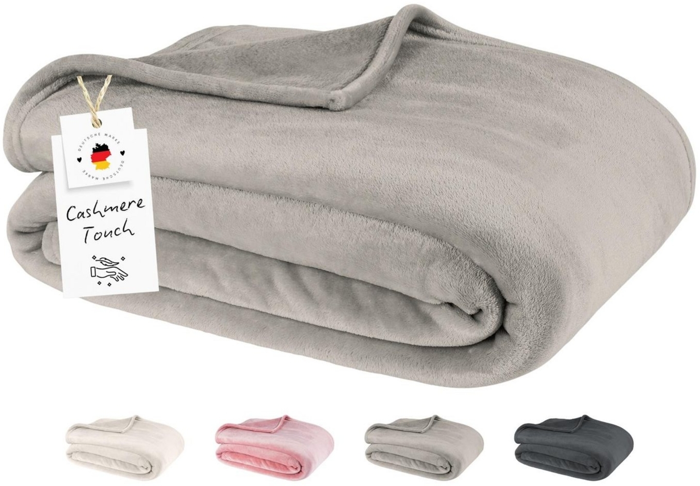 Wohndecke Kuscheldecke Flauschig Fleecedecke 150x200 180x220 Sofa Couch Decke, Carpe Sonno, Super Softe Sofadecke Überwurf Tagesdecke Beige Grau Bild 1