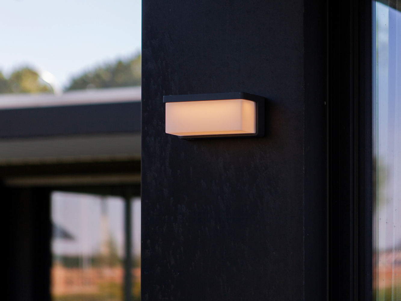 HYBRID LED Außenwandleuchte ZELNA, Solar & Strom 230V, Anthrazit 19cm breit Bild 1