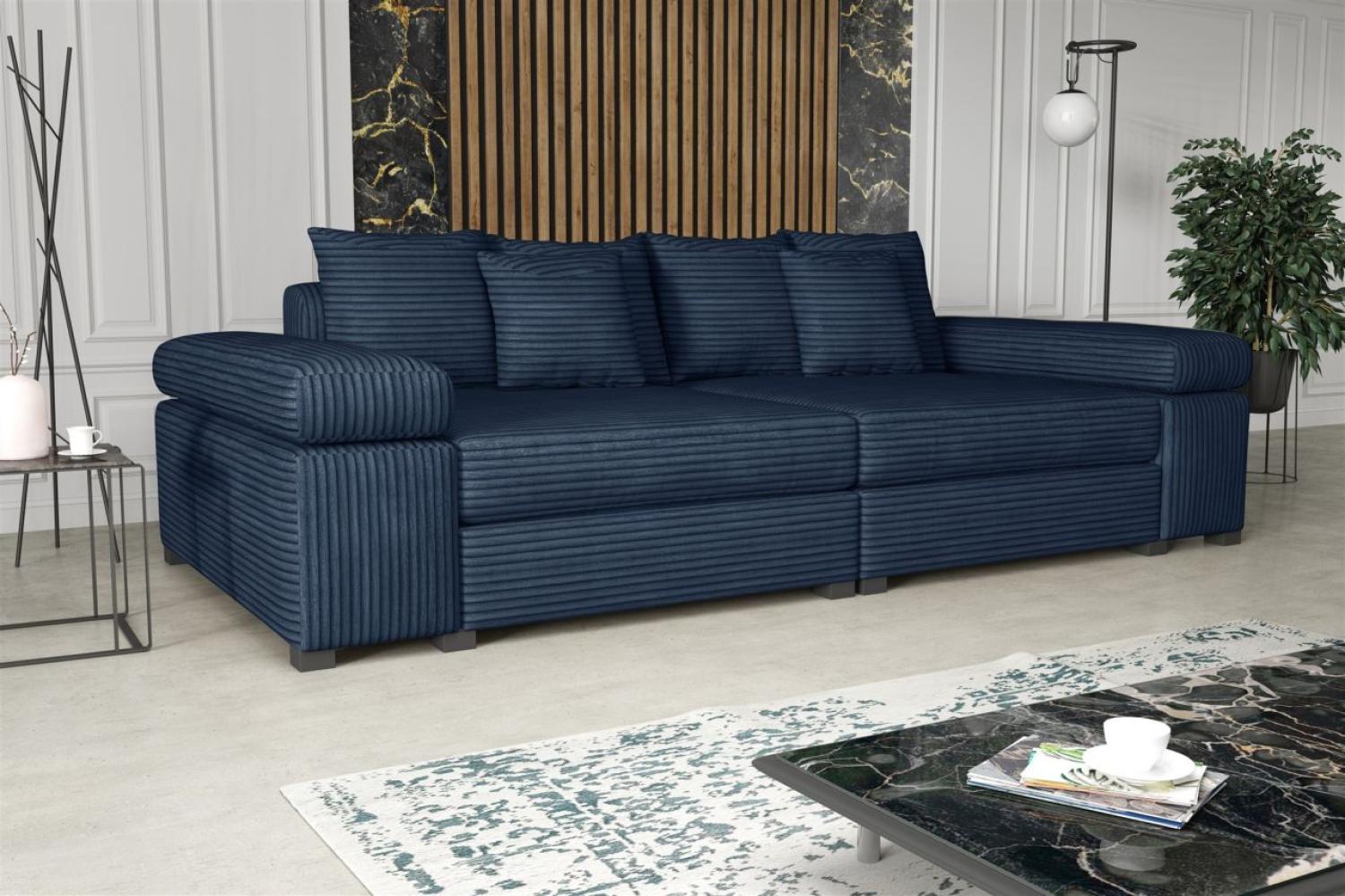 Big Sofa Couchgarnitur Megasofa Riesensofa AREZZO Stoff Tilia Dunkelblau Bild 1