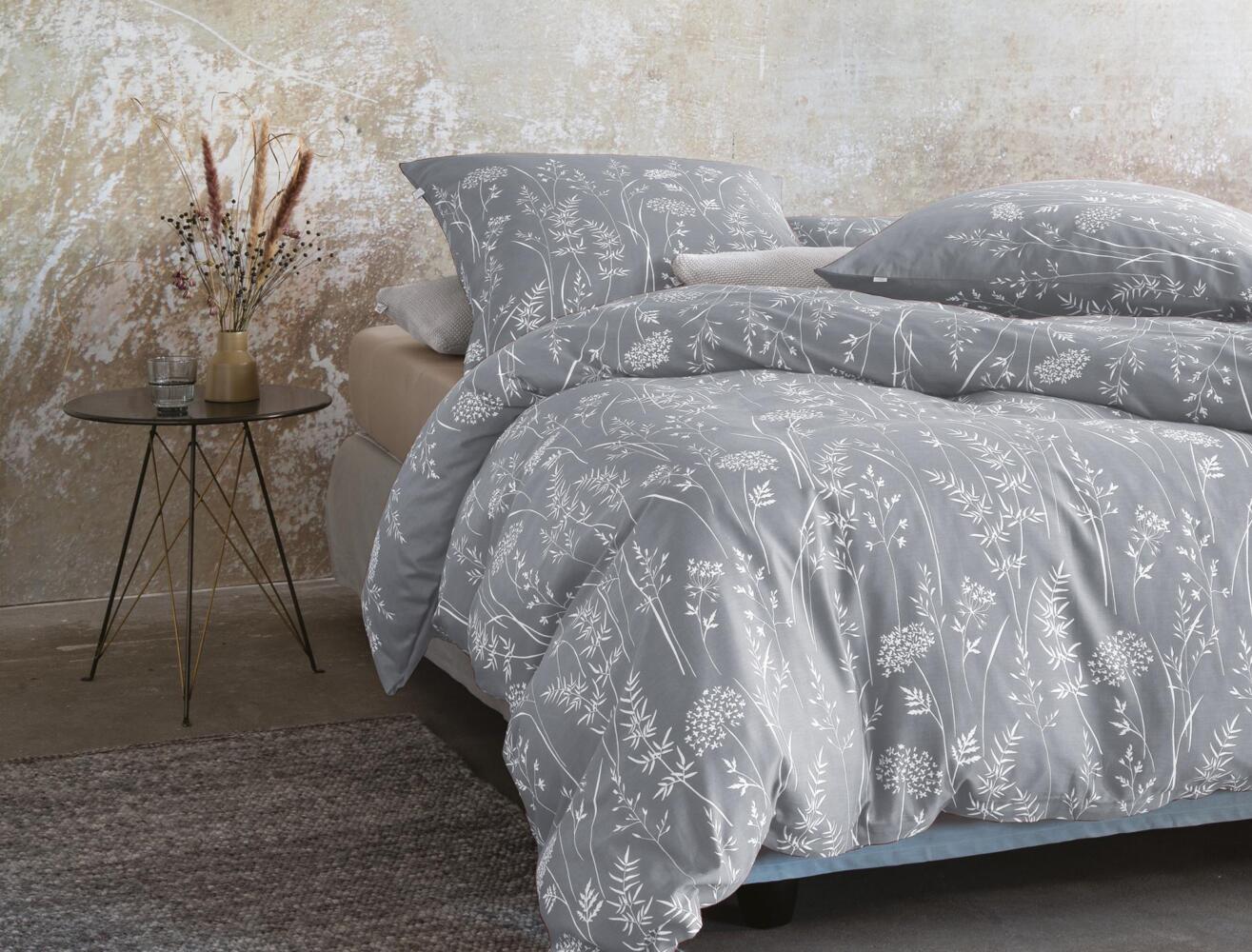 Irisette Mako-Satin Bettwäsche Set Verona 8298 silber 135x200 cm + 1 x Kissenbezug 80x80 cm Bild 1