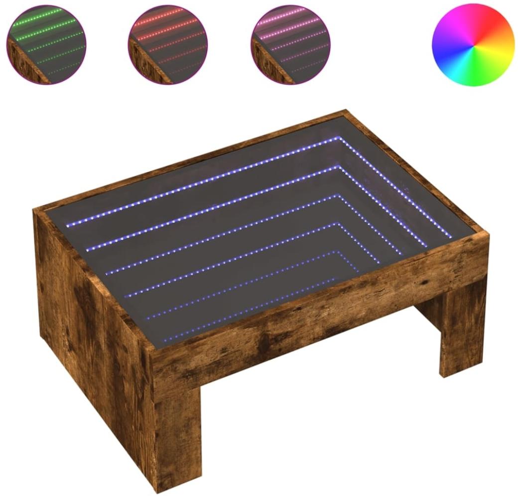 vidaXL Couchtisch mit Infinity-LED Räuchereiche 70x50x30 cm 847613 Bild 1
