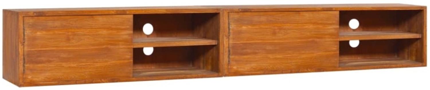 vidaXL TV-Wandschrank 180x30x30 cm Teak Massivholz 3057505 Bild 1