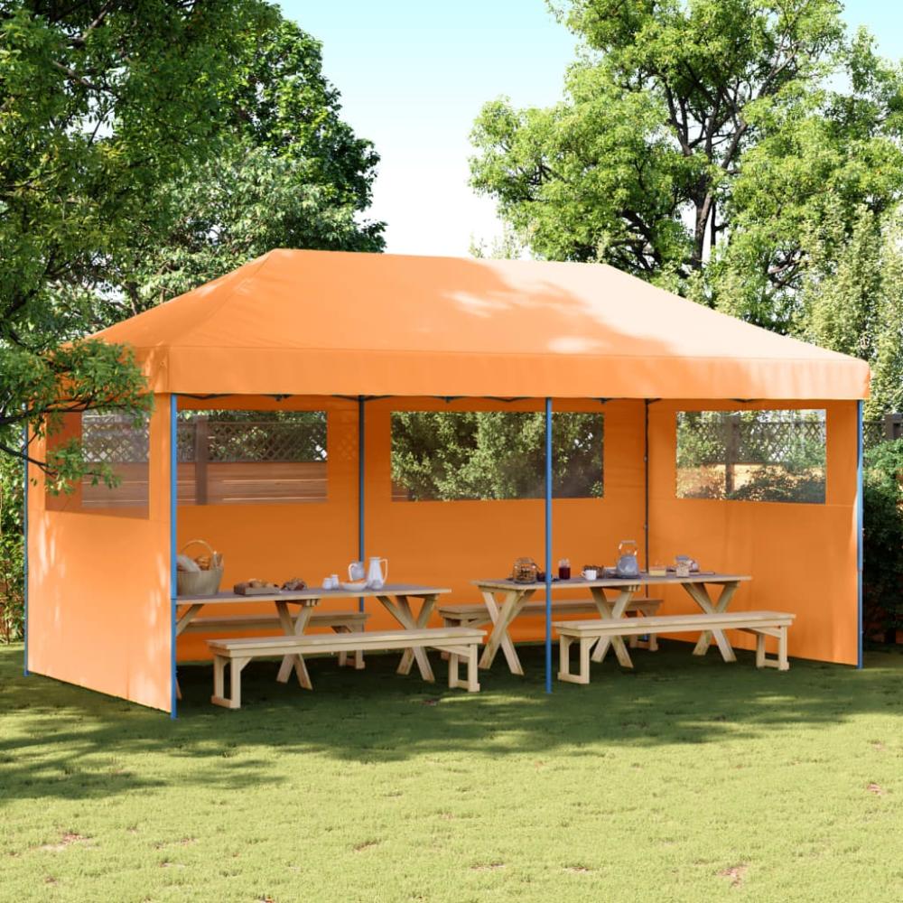 vidaXL Partyzelt Faltbar Pop-Up mit 3 Seitenteilen Orange 4004945 Bild 1