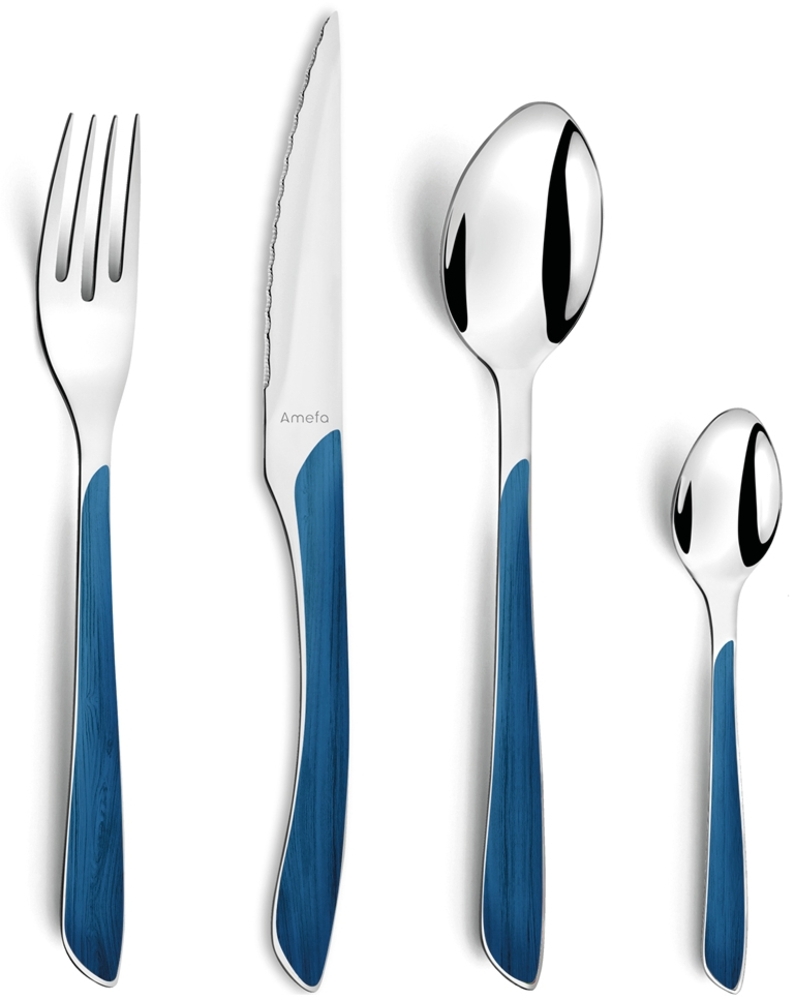 Amefa ECLAT NATURE Besteckset 24-teilig blau hochglanzpoliert Bild 1