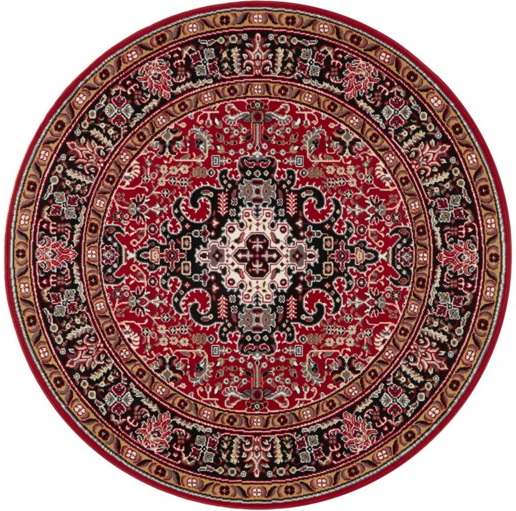 Orientalischer Kurzflor Teppich Skazar Isfahan - rot - 160 cm Durchmesser Bild 1