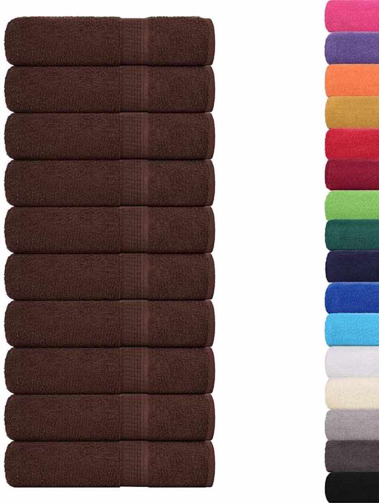 vidaXL Badetücher 10 Stk. Braun 100x150 cm 360 g/m² 100% Baumwolle 136766 Bild 1