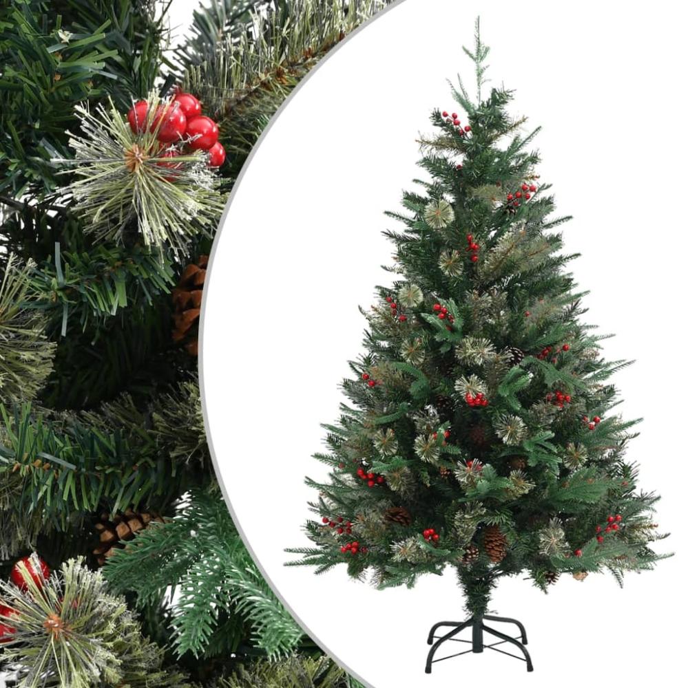 vidaXL Weihnachtsbaum mit Zapfen Grün 120 cm PVC & PE 340525 Bild 1