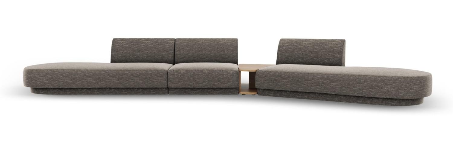 Micadoni Modulares Sofa Miley 5-Sitzer ohne Armlehnen Rechts Chenille Grau Bild 1