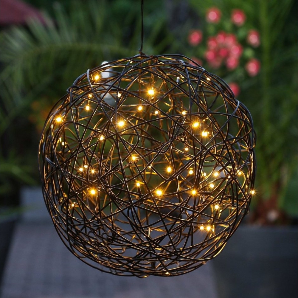 MARELIDA LED Kugelleuchte LED Drahtkugel 30cm schwarz Kugelleuchte Leuchtkugel Gartenleuchte, LED Classic, warmweiß (2100K bis 3000K) Bild 1
