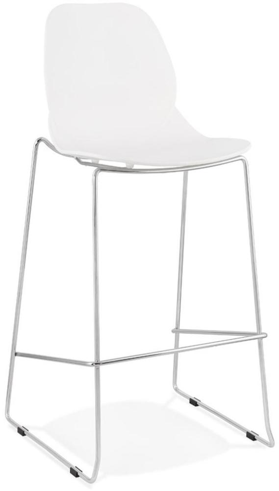 Kadima Design Küchenhocker Polypropylen | 75cm | Ergonomisch Pflegeleicht | Weiß-Chrom | 120kg Bild 1