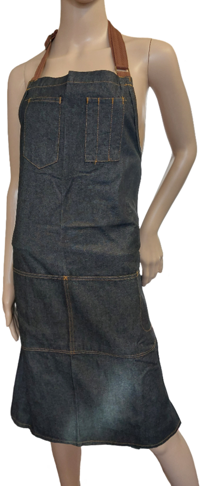 Chef Works 'Memphis' Latzschürze One Size, verstellbare Träger, Baumwolle schwarz, 86x76 cm Bild 1