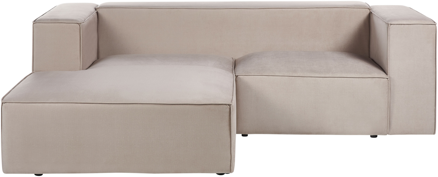 2 Sitzer Sofa VERNON Taupe Samtstoff Rechtsseitig Bild 1