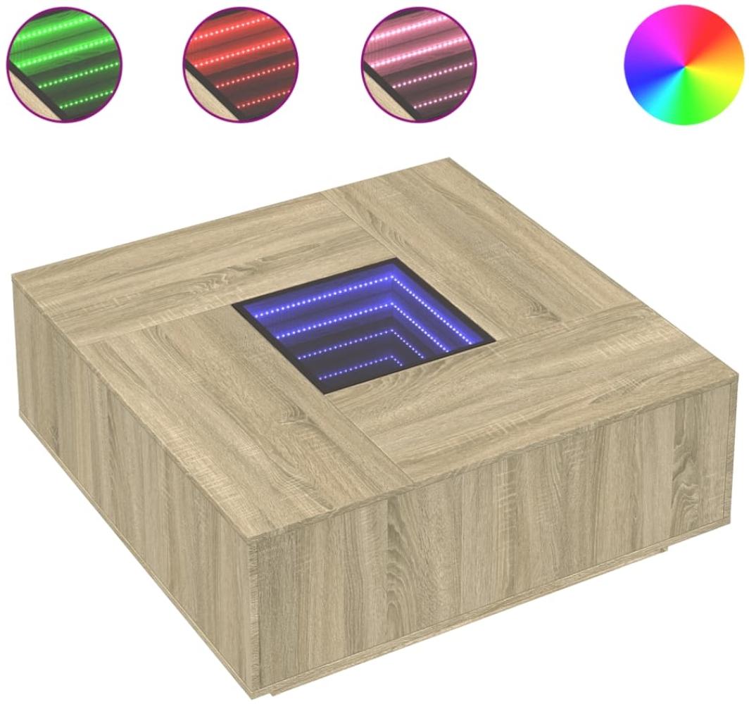 vidaXL Couchtisch mit Infinity-LED Sonoma-Eiche 100x100x40 cm 3284044 Bild 1
