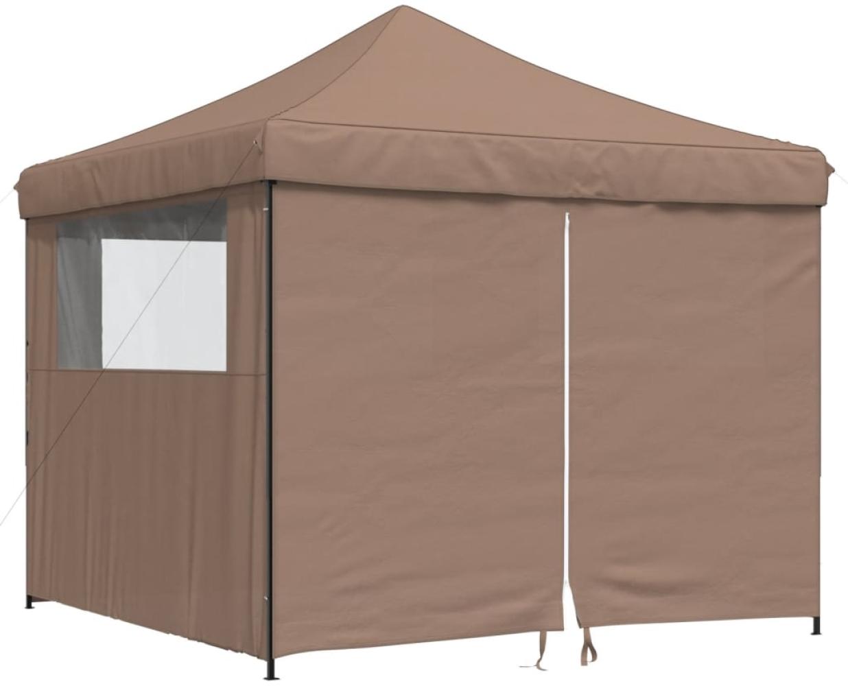 vidaXL Pop-Up Partyzelt, faltbar, Stahl / PE, Braun, mit 4 Seitenteilen, 315 x 292 x 292 cm Bild 1