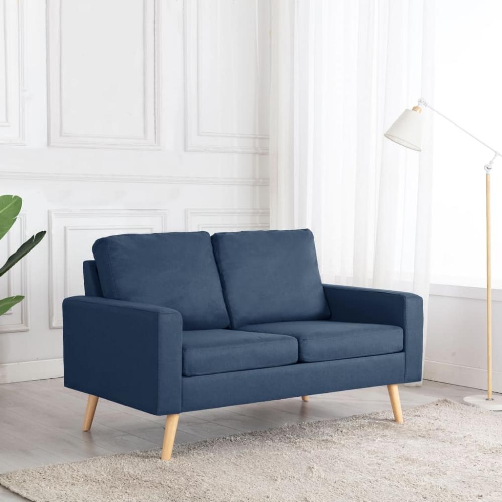 vidaXL 2-Sitzer-Sofa Blau Stoff [288707] Bild 1