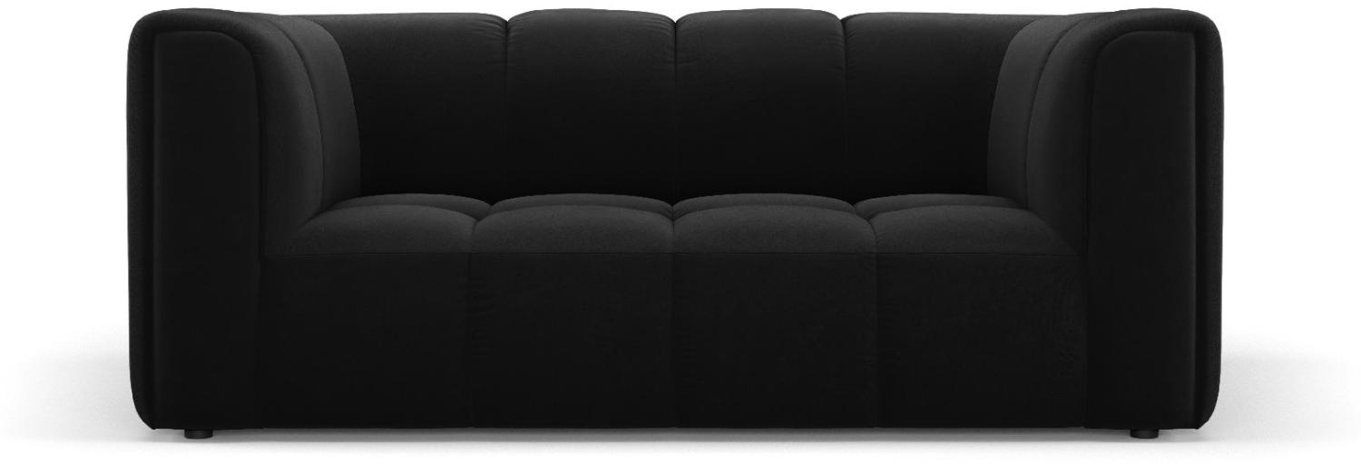 Micadoni Sofa Serena 2-Sitzer Samtstoff Schwarz Bild 1