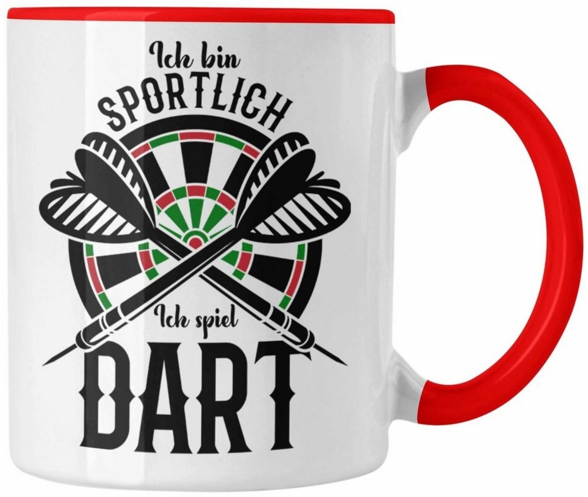 Trendation Tasse Lustige Tasse für Dart Spieler mit Spruch Ich Bin Sportlich Ich Spiel Bild 1