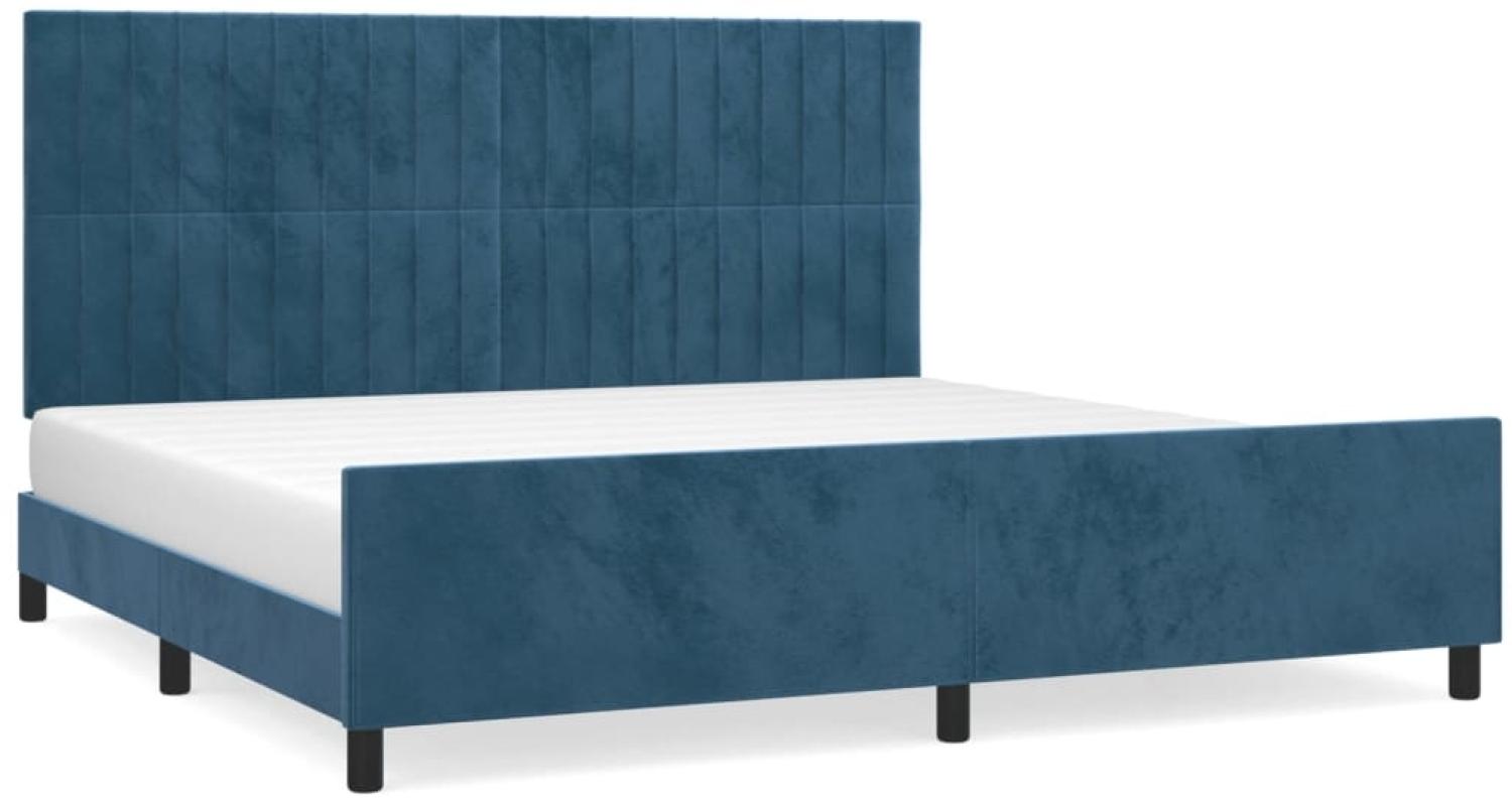 vidaXL Bettgestell ohne Matratze Dunkelblau 200x200 cm Samt 3125901 Bild 1