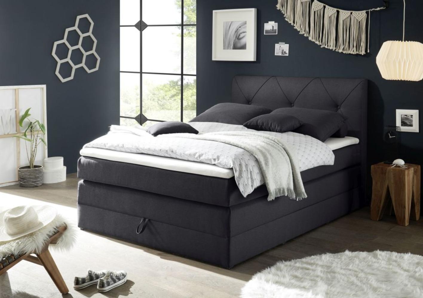 Boxspringbett 120 x 200 cm CALGARY 2, Schwarz H2 Bild 1