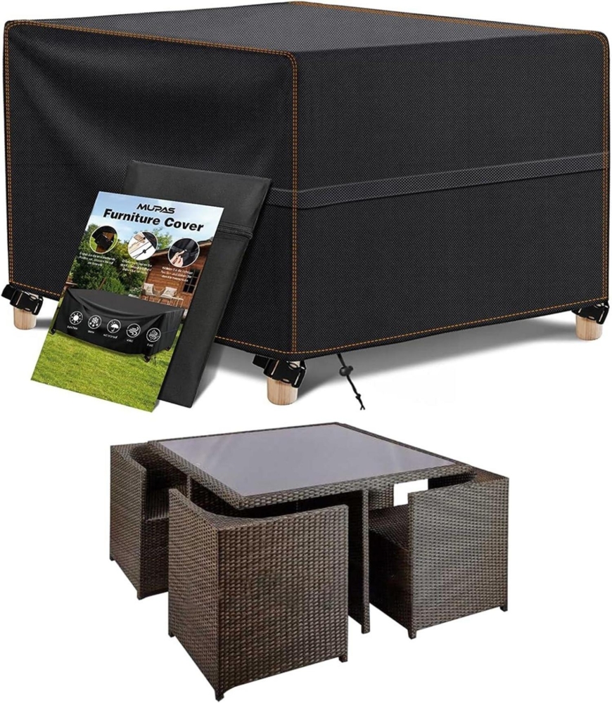 Abdeckung Gartenmöbel 420D Oxford Wasserdicht Winterfest 150x150x74cm Bild 1