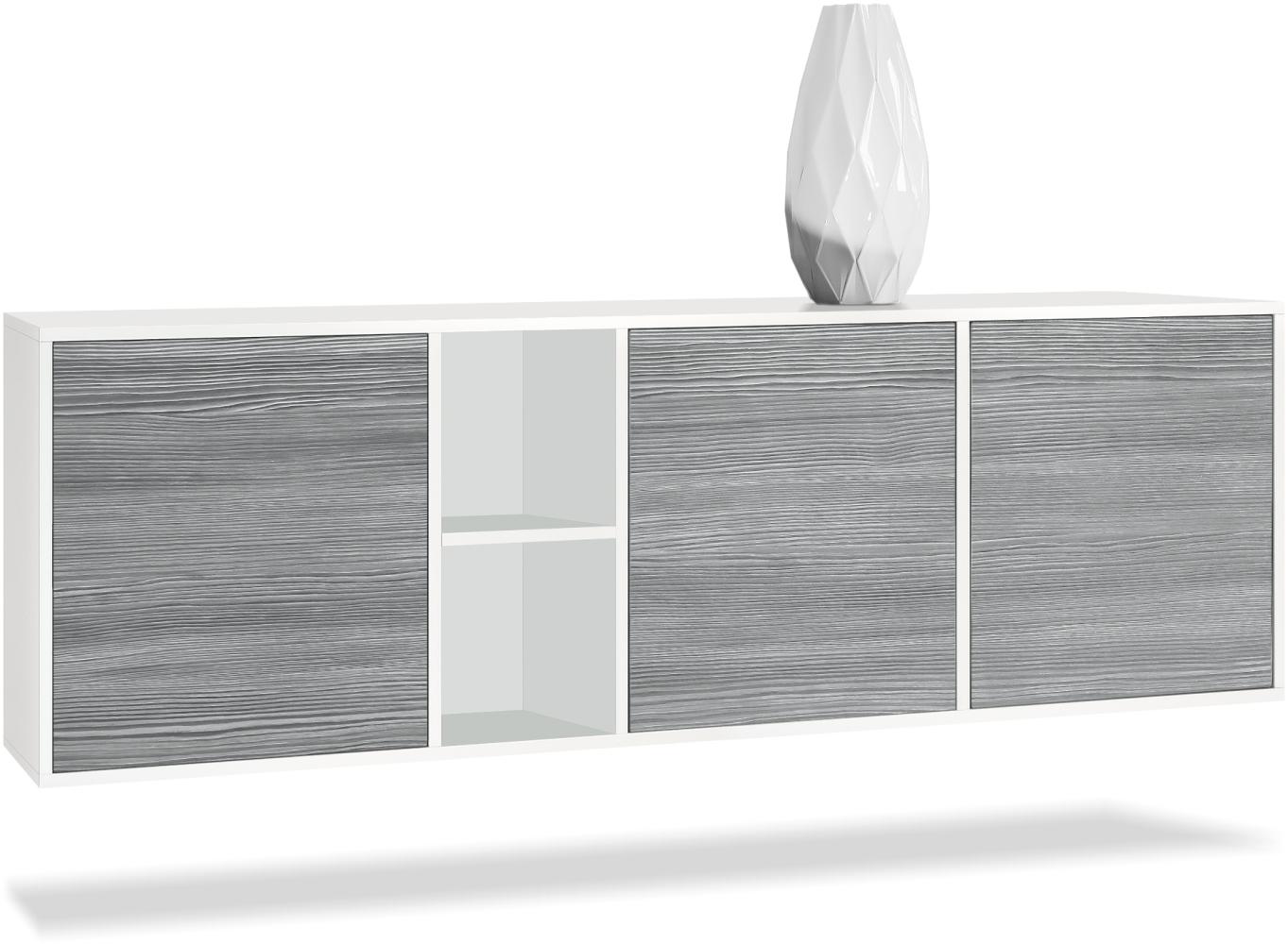 Vladon Kommode Cuba - Weiß matt/Avola-Anthrazit - Modernes Sideboard für Ihr Wohnbereich - (BxHxT) 182x53x35 cm Bild 1