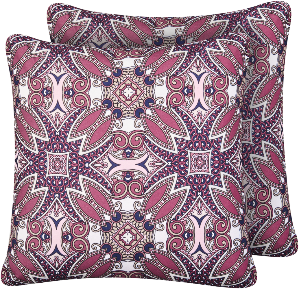 Gartenkissen 2er Set MIRAGE Orientalisches Muster 45 x 45 cm Purpur Bild 1