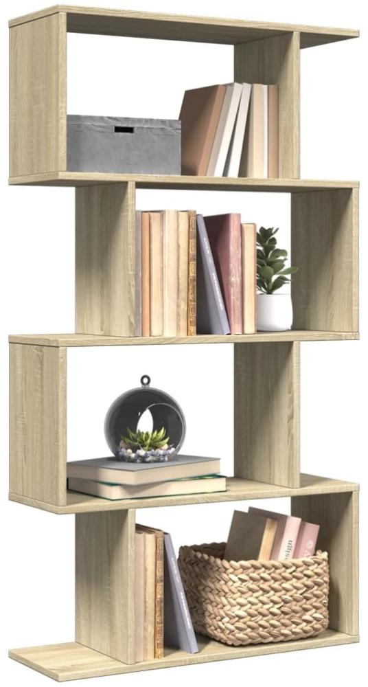 vidaXL Raumteiler-Bücherregal 4 Böden Sonoma-Eiche 70x24x129 cm 858104 Bild 1