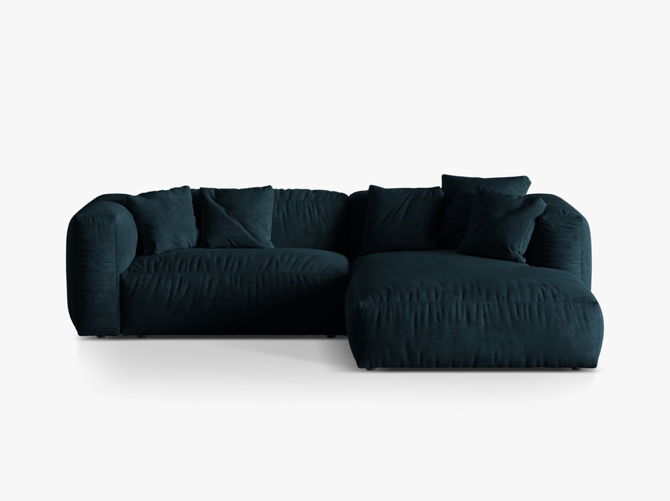 Micadoni Ecksofa Martina 2-Sitzer Samt Tiefes Petrol Rechts Bild 1