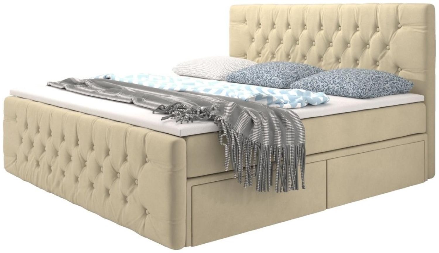 Boxspringbett Sognare mit Stauraum 160x200 Beige H3 Bild 1