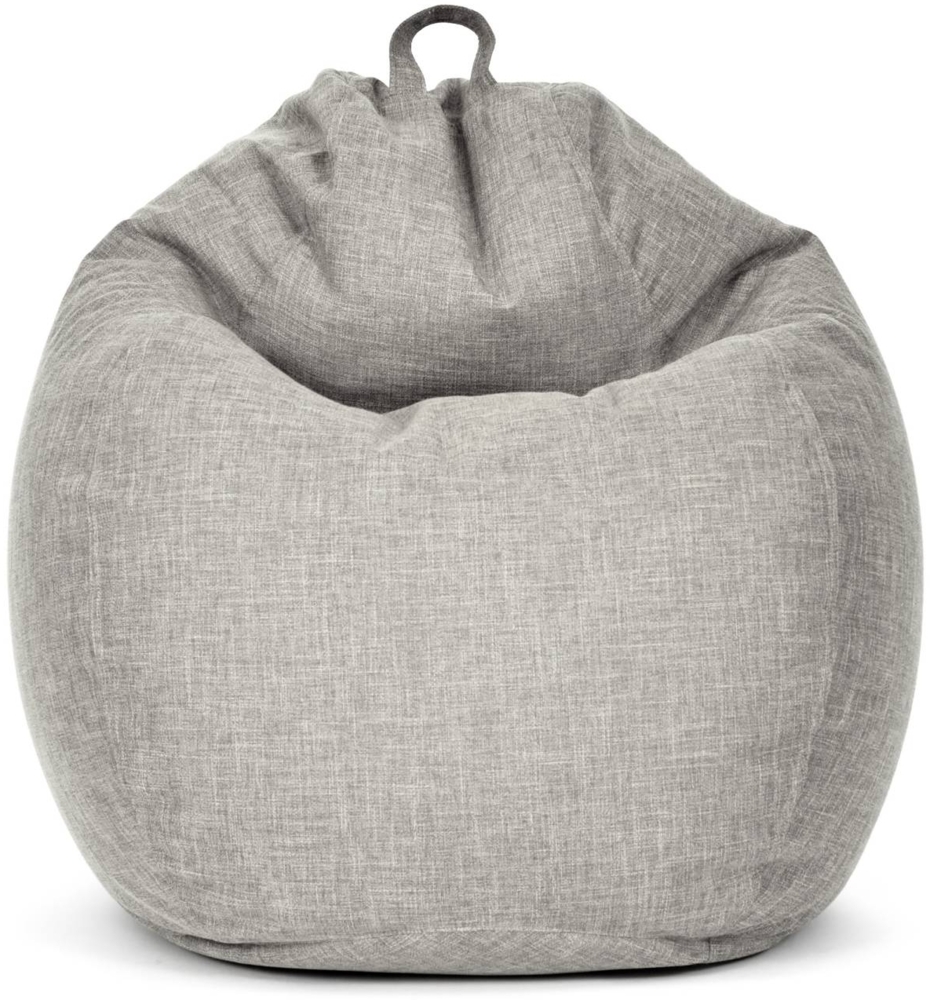 Green Bean 'Home Linen' Indoor Sitzsack mit EPS-Perlen Füllung, waschbar, Leinen grau, 80 x 50 x 90 cm, 200 l Bild 1