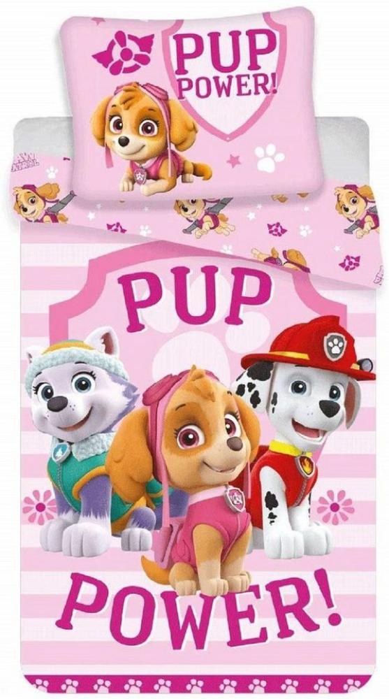 BrandMac Kinderbettwäsche Paw Patrol Bettwäsche Set rosa 135x200cm 80x80cm Bild 1